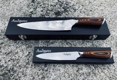 Chefknife + Utility knife (Damascus steel)